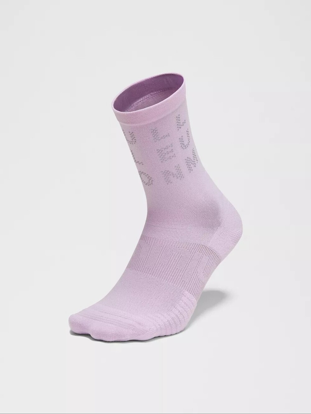 NWT lululemon Power Stride Crew Socks Reflective Unisex Size Large (Lilac)